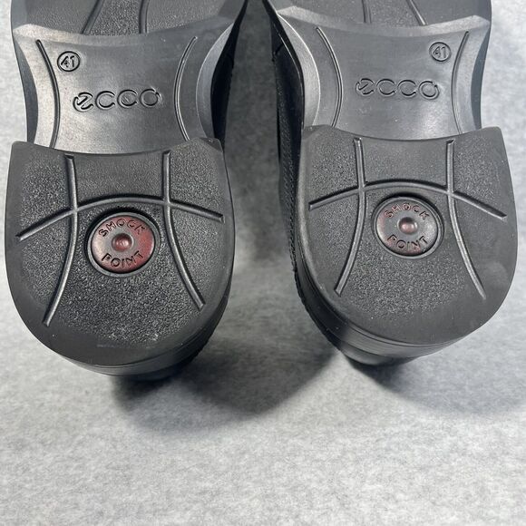 Ecco New Jersey Loafers Mens Size 7/7.5‎ Slip On Dress Shoes Black Leather 41 EU